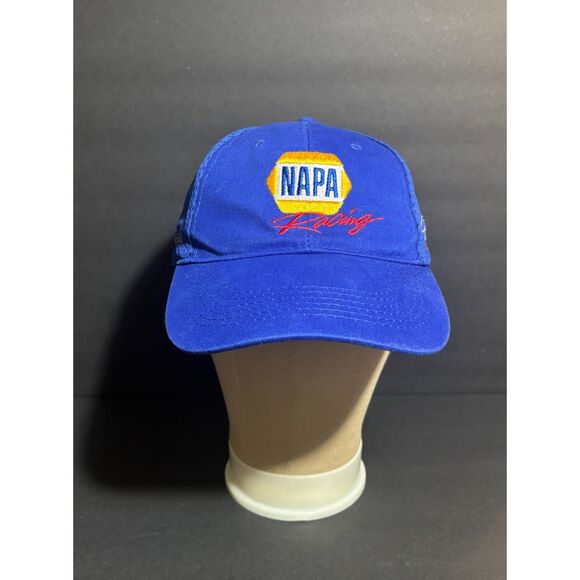 NAPA Racing Hat Blue Mesh Adjustable Cap NASCAR Cup NHRA IndyCar Outlaws - Picture 1 of 5